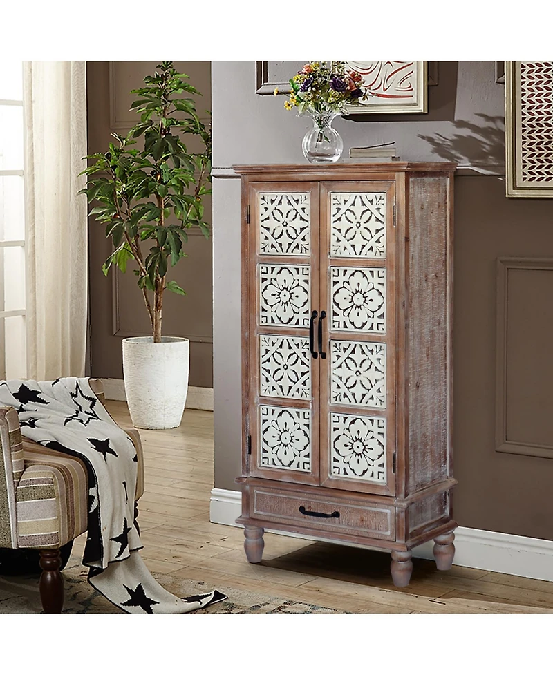 Streamdale 55" Rustic Wood Tower Cabinet with Storage