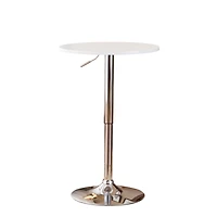 Streamdale Furniture Adjustable Wood and Metal Bar Table in White