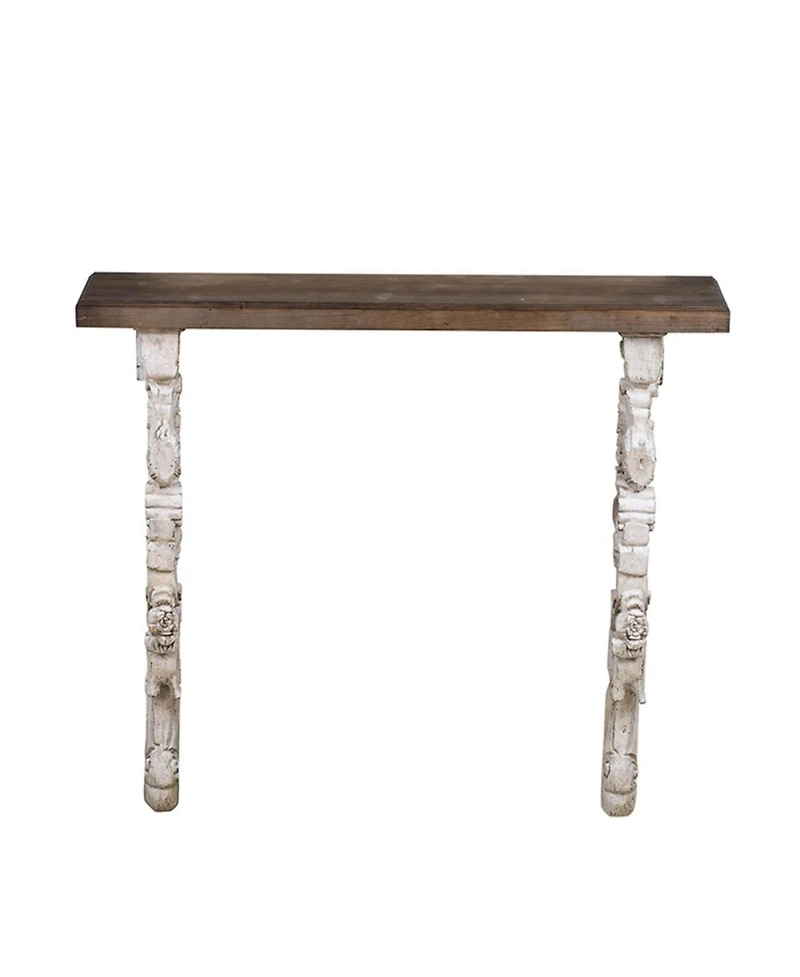 Streamdale 47x11x43" Classic Vintage Natural and White Wall Shelf