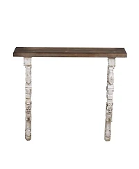 Streamdale 47x11x43" Classic Vintage Natural and White Wall Shelf