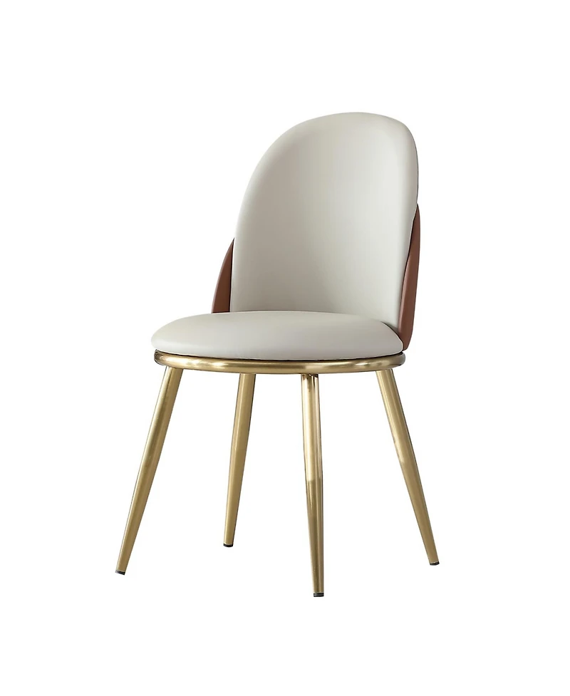 Streamdale Furniture Modern Dining Chairs with Gold Legs (Set of 2)