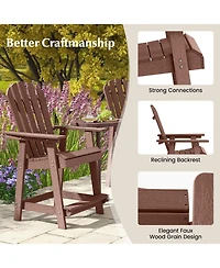 Hdpe Patio Chair with Armrest and Footrest for Indoor Outdoor