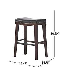 Streamdale Leather and Wood Bar Stool Style and Durability