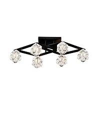 6-Light Crystal Ceiling Lamp for Dining Room, Modern Entryway Light