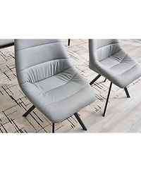 Streamdale Dining Chair,Thickened fabric chairs with metal legs Set of 2,Grey
