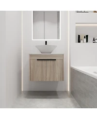 Streamdale 24" Modern Design Float Bathroom Vanity With Ceramic Basin Set
