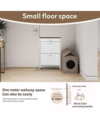 Streamdale Slim Shoe Cabinet with 2 Flip Drawers, 1 Drawer & Organizer