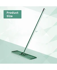 42 x 10 Inch Lawn Leveling Rake with Ergonomic Handle