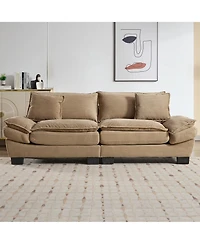 Streamdale Corduroy Sofa Sleeper Couch with Pillows