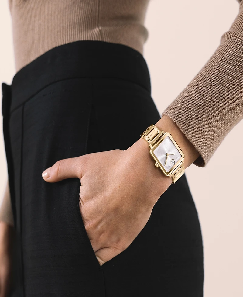 Movado Women's Bold Evolution 2.0 Swiss Quartz Ionic Plated Light Gold Steel Watch 26mm