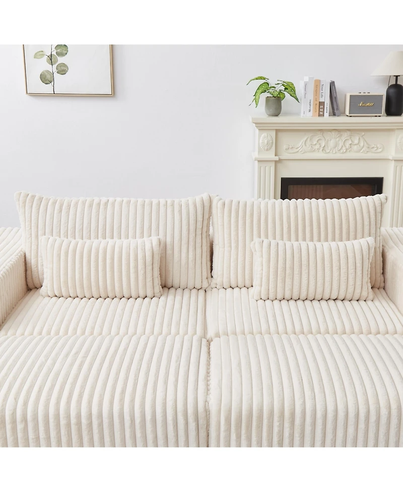 Streamdale Oversized Cloud Plush Lounger with Removable Footstools
