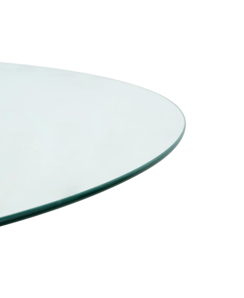 Streamdale 39.2" Round Glass Dining Table with Gold Metal Legs