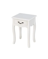 Streamdale White Floor-Standing Table with Drawer & Curved Legs