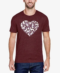 La Pop Art Men's Dog Heart Premium Blend Word T-Shirt