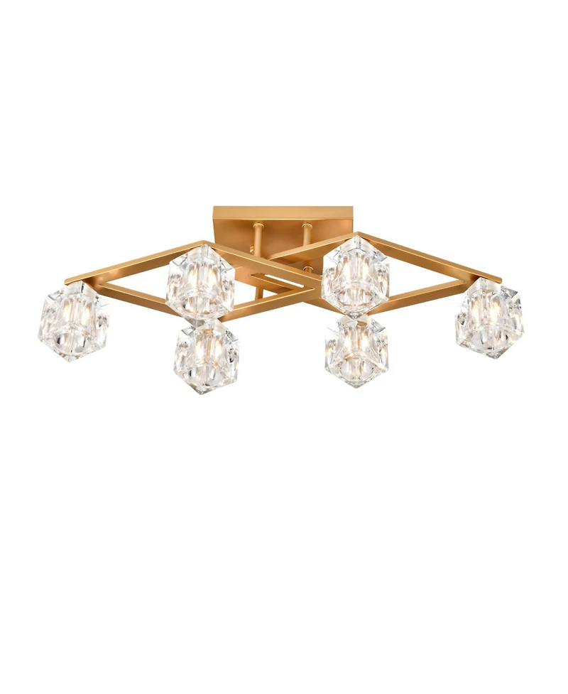 Streamdale 6-Light Crystal Dining Room Ceiling Lamp (Bulbs Included)