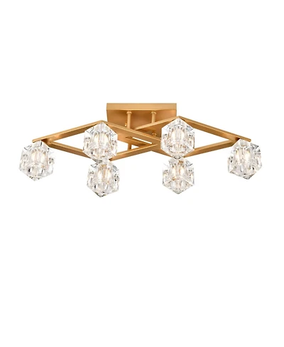 Streamdale 6-Light Crystal Dining Room Ceiling Lamp (Bulbs Included)