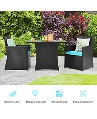 Gymax 3PCS Patio Wic
