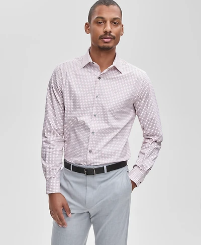 Alfani Men's Slim-Fit Geo-Print Dress Shirt, Macy's Exclusive