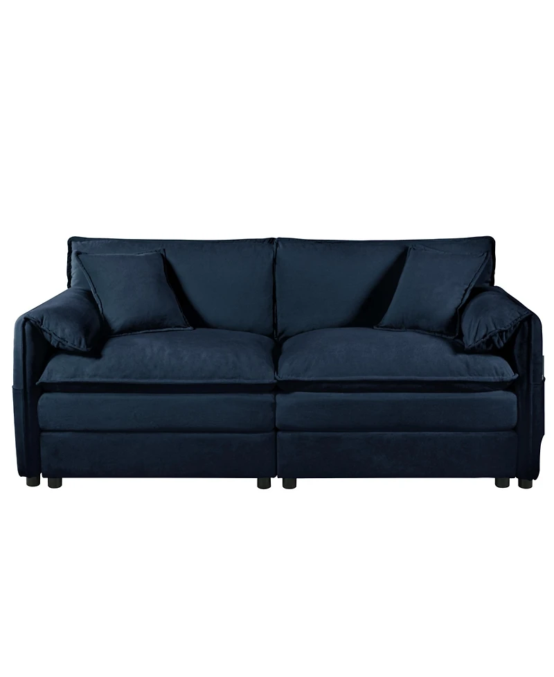 Streamdale Deep Seat Chenille Loveseat & Armchair Set - Blue