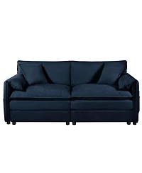 Streamdale Deep Seat Chenille Loveseat & Armchair Set - Blue