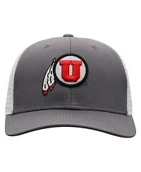 Top of the World Men's Gray/White Utah Utes Victory Baseline Trucker Adjustable Hat