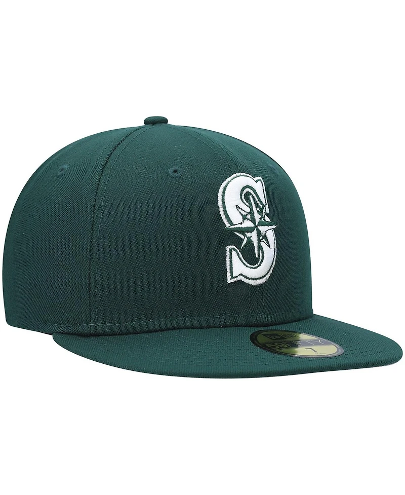 New Era Men's Green Seattle Mariners White Logo 59FIFTY Fitted Hat