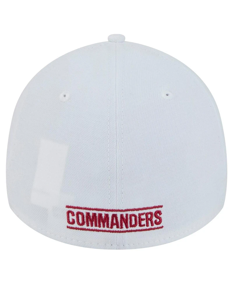 New Era Men's White Washington Commanders Main 39THIRTY Flex Hat