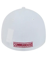 New Era Men's White Washington Commanders Main 39THIRTY Flex Hat