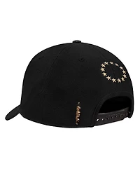 Pro Standard Men's Black Philadelphia 76ers Metallic Logo Pinch Front Adjustable Hat