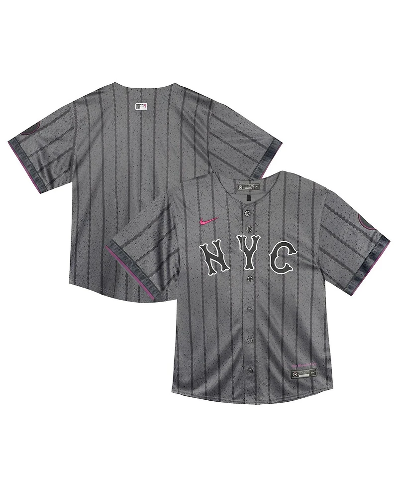 Nike Baby Boys and Girls Gray New York Mets 2024 City Connect Limited Jersey