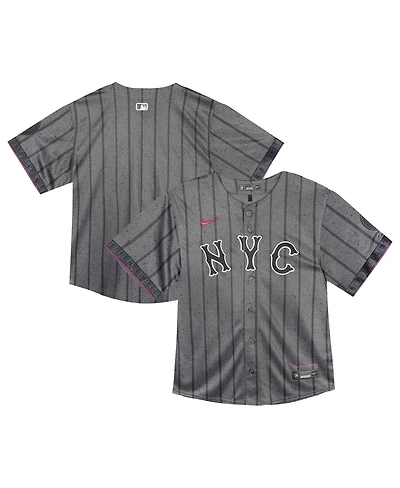Nike Baby Boys and Girls Gray New York Mets 2024 City Connect Limited Jersey