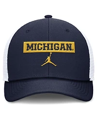 Jordan Men's Michigan Wolverines Navy/White Adjustable Trucker Hat