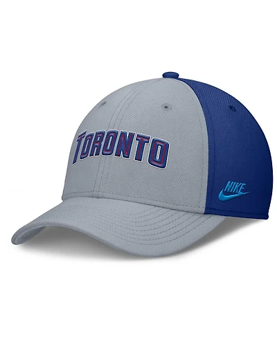 Nike Men's Gray/Royal Toronto Blue Jays Rise Swoosh Performance Flex Hat