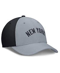 Nike Men's Gray/Navy New York Yankees Rise Swoosh Performance Flex Hat