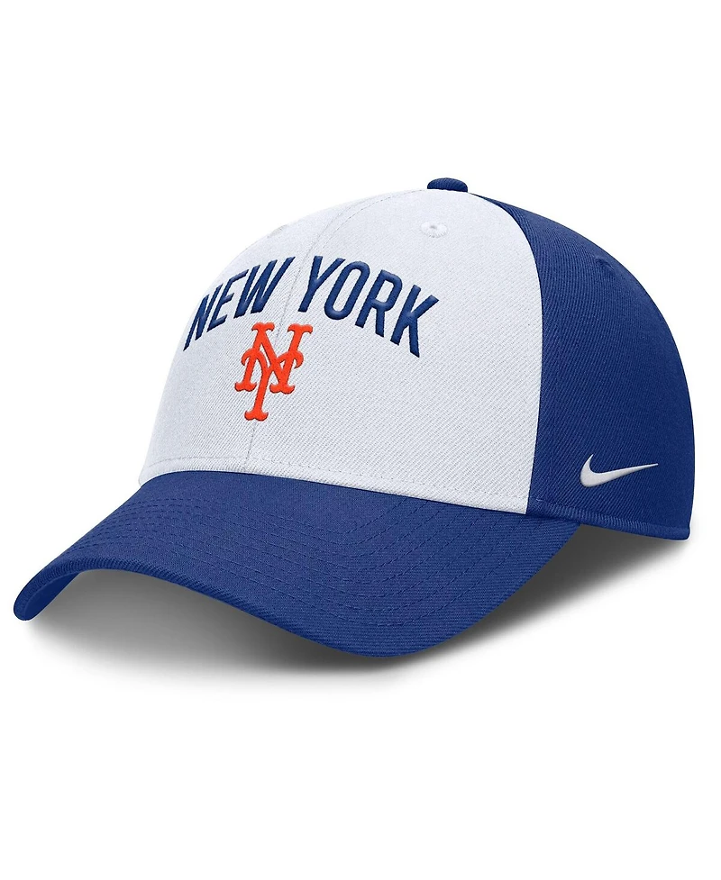 Nike Men's White/Royal New York Mets Club Performance Adjustable Hat