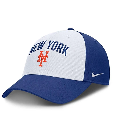 Nike Men's White/Royal New York Mets Club Performance Adjustable Hat