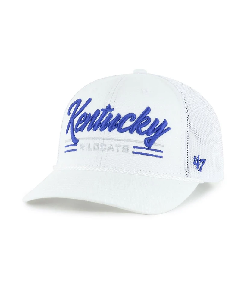 '47 Brand Men's White Kentucky Wildcats Garner Rope Trucker Adjustable Hat