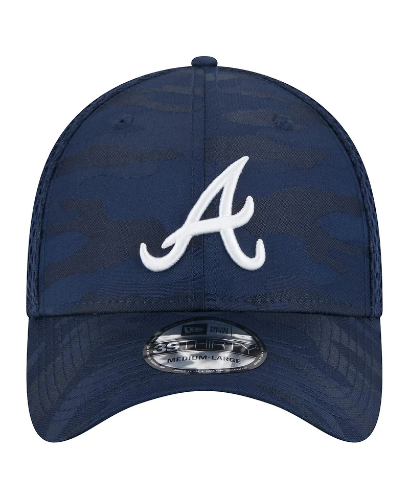 New Era Men's Navy Atlanta Braves Subtle Camo 39THIRTY Flex Hat