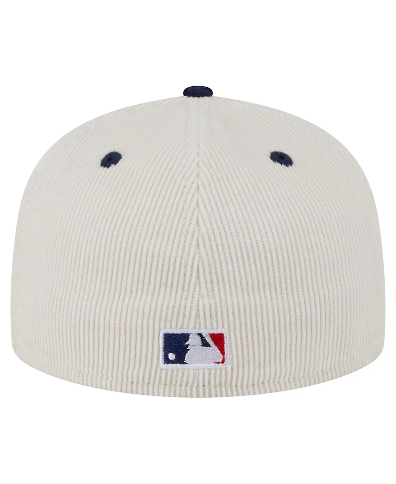 New Era Men's Cream/Navy Tampa Bay Rays Two-Tone Corduroy 59FIFTY Fitted Hat
