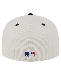 New Era Men's Cream/Navy Tampa Bay Rays Two-Tone Corduroy 59FIFTY Fitted Hat