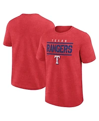 Fanatics Men's Heather Red Texas Rangers Top Notch T-Shirt