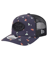 New Era Men's Navy/Black San Francisco 49ers Adventure Drinks Pattern 9SEVENTY Stretch Snap Hat