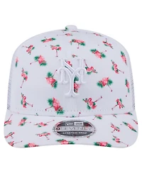 New Era Men's White New York Mets Flamingo Mesh Back 9SEVENTY Stretch-Snap Hat