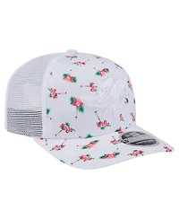New Era Men's White Miami Dolphins Adventure Flamingo Pattern 9SEVENTY Stretch Snap Hat
