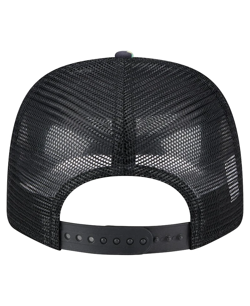 New Era Men's Navy/Black Los Angeles Chargers Adventure Drinks Pattern 9SEVENTY Stretch Snap Hat