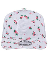 New Era Men's White Baltimore Orioles Flamingo Mesh Back 9SEVENTY Stretch-Snap Hat