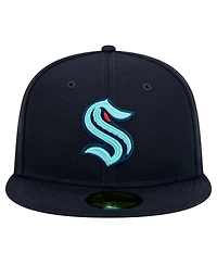 New Era Men's Deep Sea Blue Seattle Kraken Core 59FIFTY Fitted Hat
