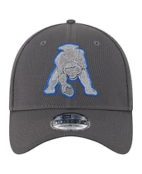 New Era Men's Graphite England Patriots Throwback Logo Main 39THIRTY Flex Hat