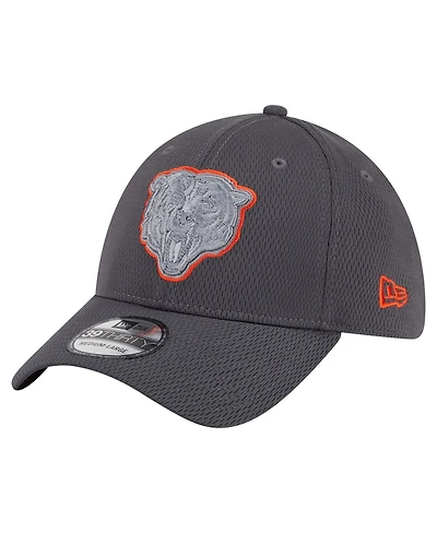 New Era Men's Graphite Chicago Bears Main 39THIRTY Flex Hat
