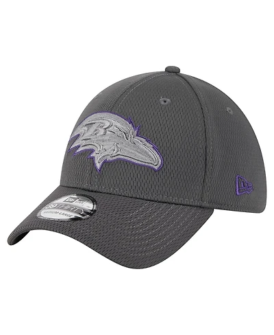 New Era Men's Graphite Baltimore Ravens Main 39THIRTY Flex Hat